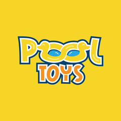 Pool Toys logo design creative colorful concept for swimming pools party