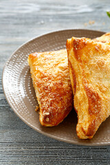 Apple turnover  pie two on plate