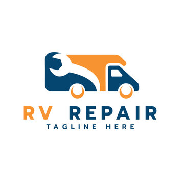 Recreational vehicle Repair Logo design creative and modern concept