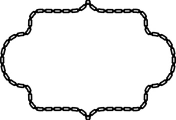Fototapeta premium Rectangle shape Chain round frame Chain let design texture decorative vintage frames silhouette black ornamental label frames banners vector retro badges elements symbols ornate ribbon borders isolate