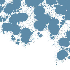 Blue paint splashes background. copy space