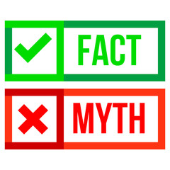 Fact vs Myth Logo concept on a Transparent Background