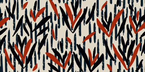 Abstract shapes pattern. Collage striped contemporary print. Fashionable template for design. Modern ethnic style.
