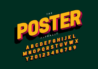 Vector of stylized modern font and alphabet