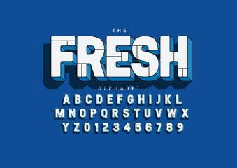 Vector of stylized modern font and alphabet