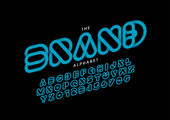 Vector of stylized modern font and alphabet