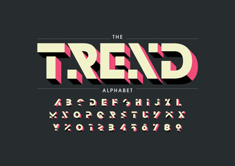 Fototapeta premium Vector of stylized modern font and alphabet