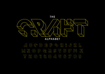 Obraz premium Vector of stylized modern font and alphabet