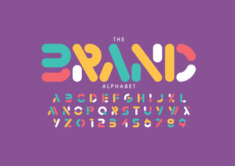 Vector of stylized modern font and alphabet