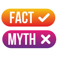 Fact vs Myth Logo concept on a Transparent Background