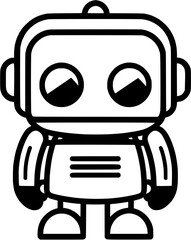 Hand-drawn Robotic ChatGPT Robot Vintage Outline Icon In Hand-drawn Style
