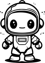 Hand-drawn Robotic ChatGPT Robot Vintage Outline Icon In Hand-drawn Style