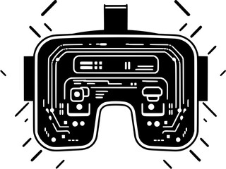 VR Technology Virtual Reality Device Vintage Outline Icon