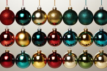 Christmas pattern, background made from multi-colored Christmas balls, bright colors