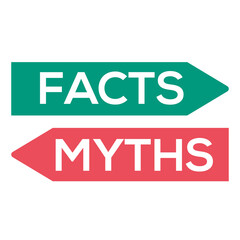 Fact vs Myth Logo concept on a Transparent Background