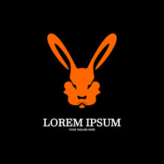 Rabbit vector logo template. Rabbit animal head icon design.