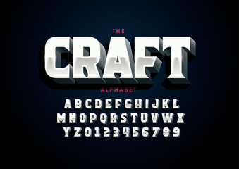 Vector of stylized modern font and alphabet