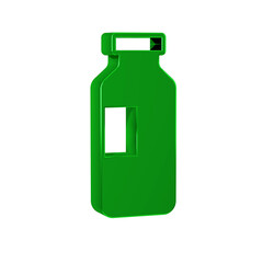Green Bottle of water icon isolated on transparent background. Soda aqua drink sign.