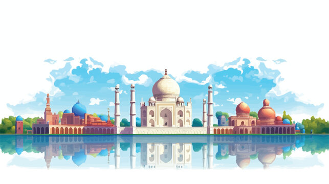 Beautiful Taj Mahal image, India travel concept.