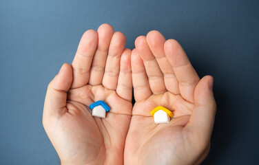 Houses in the palms. Support Ukraine. Buy a house. Real estate investment. Property value appraisal. Make a deal. Property Insurance. Consider different housing options. Finding the perfect one.