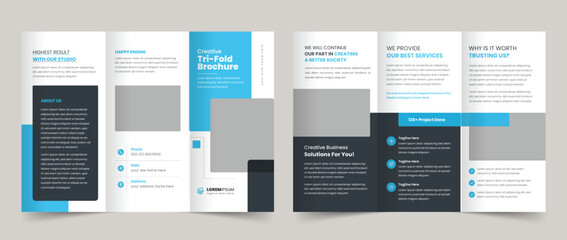 Trifold Brochure Template, Leaflet Brochure, Company profile, Leaflet, A4 design