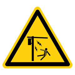 Overhead Power Lines Symbol Sign, Vector Illustration, Isolate On White Background Label .EPS10