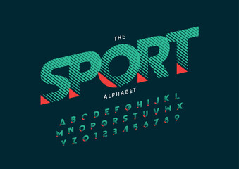 Obraz premium Vector of stylized modern font and alphabet