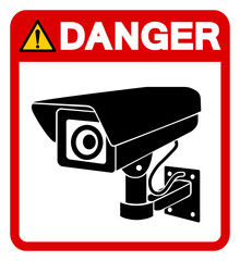 Danger CCTV Symbol Sign, Vector Illustration, Isolate On White Background Label .EPS10