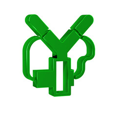 Green Slingshot icon isolated on transparent background.