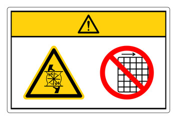 Caution Cutting of Fingers Rotating Blade Do Not Remove Guard Symbol Sign, Vector Illustration, Isolate On White Background Label .EPS10