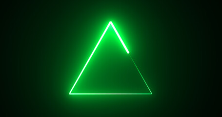 Neon glowing triangle loop background motion graphic fast futuristic technology bg. Seamless 3d render stylish trendy neon triangle. Concert meeting slideshow background.Illustration.