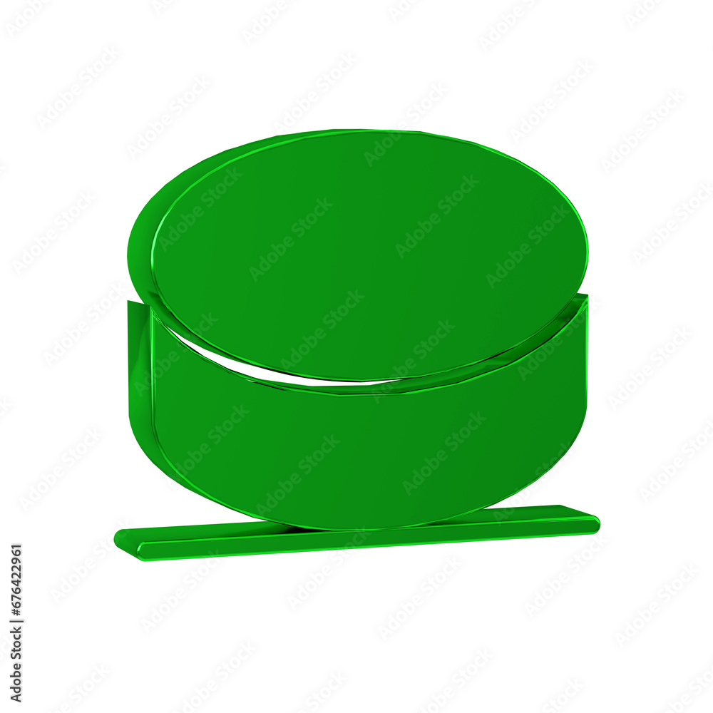 Canvas Prints Green Hockey puck icon isolated on transparent background.