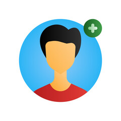 Add avatar icon in flat gradient style ui vector design