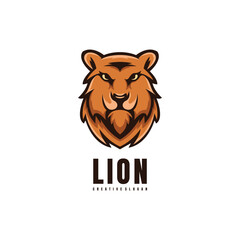 Illustration Head Lion Mascot Logo