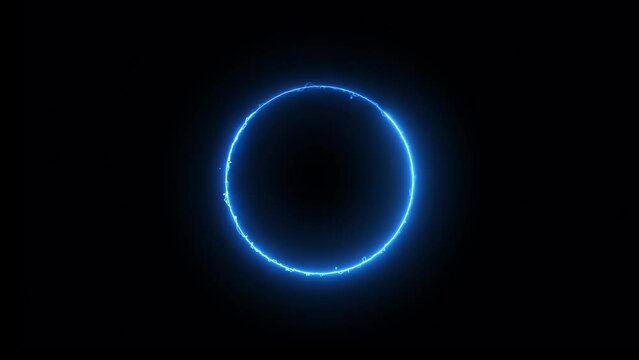 saber neon light fire circle ring loop animation