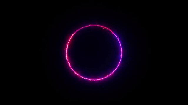 saber neon light fire circle ring loop animation