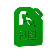 Green Bio fuel canister icon isolated on transparent background. Eco bio and barrel. Green environment and recycle.