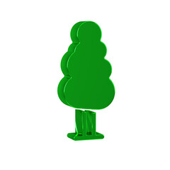 Green Tree icon isolated on transparent background. Forest symbol.