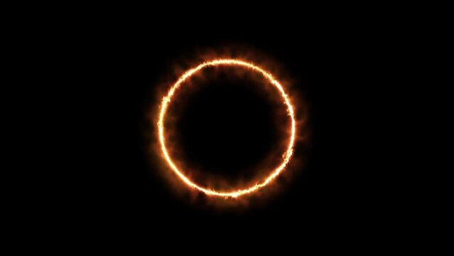 Glowing saber neon fire circle loop