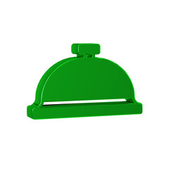 Green Covered with a tray of food icon isolated on transparent background. Tray and lid sign. Restaurant cloche with lid.