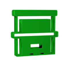 Green Piano icon isolated on transparent background. Musical instrument.