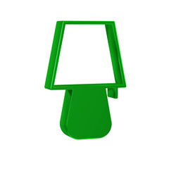 Green Table lamp icon isolated on transparent background. Night light.