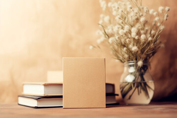 Mockup of wedding albums or blank book covers, in natural organic tones. - obrazy, fototapety, plakaty