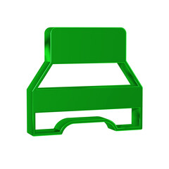 Green Big bed for two or one person icon isolated on transparent background.