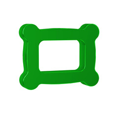 Green Rectangular pillow icon isolated on transparent background. Cushion sign. Orthopedic pillow.