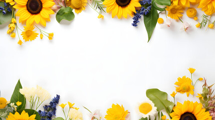 frame of summer flowers