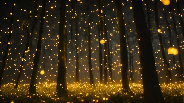 swarm fireflies dancing dark, their synchronized movements creating magical spectacle ling lights.