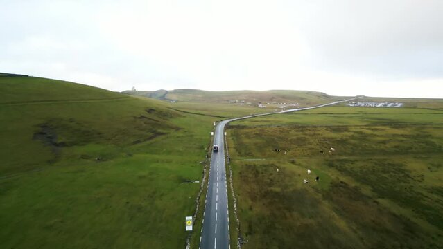 On the road from Connemara to the Cliffs of Moher with a truck in Ireland