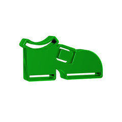 Green Leprechaun boot icon isolated on transparent background. Happy Saint Patricks day. National Irish holiday.