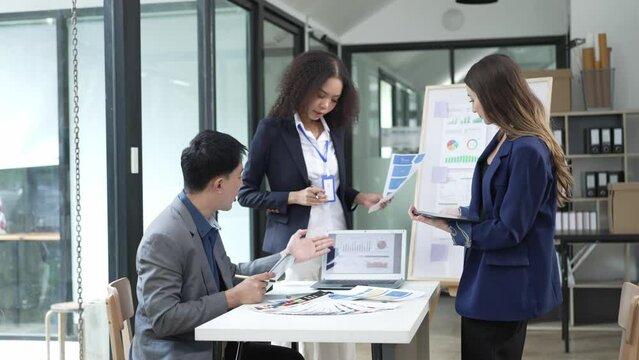 ux developers and ui designers brainstorm prototype layouts for mobile web applications and development styles and screen layouts.4k